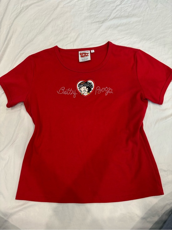 Betty Boop Tops - Y2K VTG Betty Boop Rhinestone Baby Tee